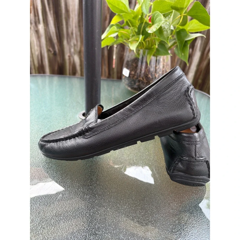 Coach Mary Lock Up Black‎ Pebbled Leather Loafers Driving Mocs A00925 Womens 7.5